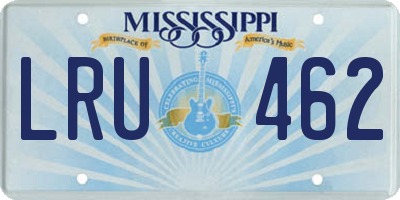 MS license plate LRU462