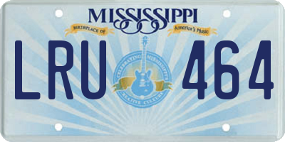 MS license plate LRU464