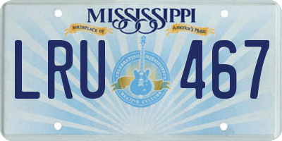 MS license plate LRU467