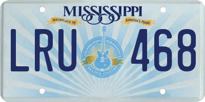 MS license plate LRU468