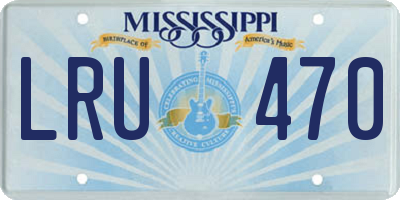 MS license plate LRU470