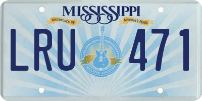 MS license plate LRU471