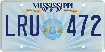 MS license plate LRU472