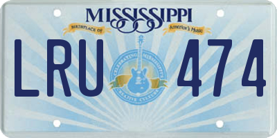 MS license plate LRU474