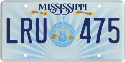 MS license plate LRU475