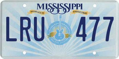 MS license plate LRU477