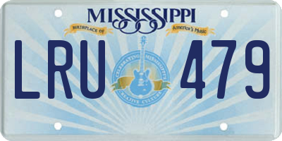 MS license plate LRU479