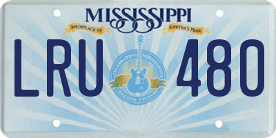 MS license plate LRU480
