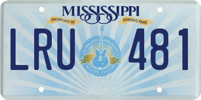 MS license plate LRU481