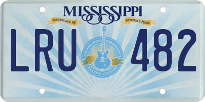 MS license plate LRU482