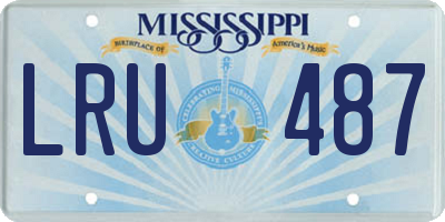MS license plate LRU487