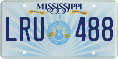 MS license plate LRU488