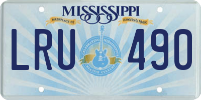 MS license plate LRU490