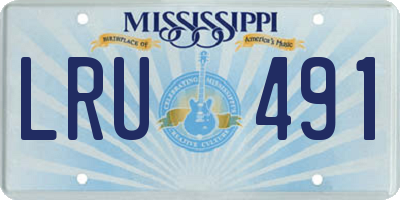 MS license plate LRU491