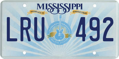MS license plate LRU492