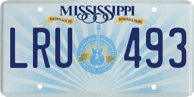 MS license plate LRU493