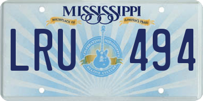 MS license plate LRU494