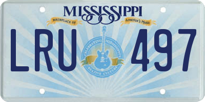 MS license plate LRU497