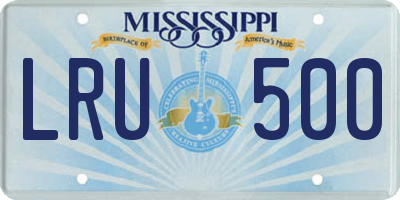 MS license plate LRU500