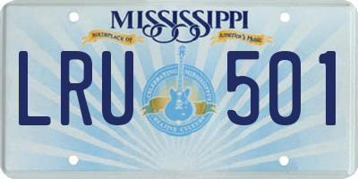 MS license plate LRU501