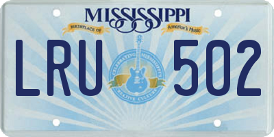 MS license plate LRU502