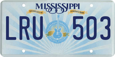 MS license plate LRU503