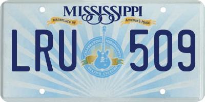 MS license plate LRU509