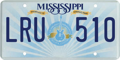 MS license plate LRU510