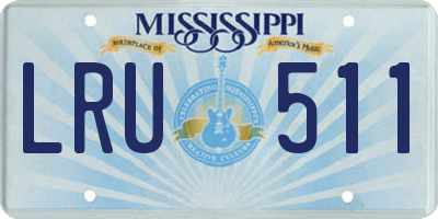 MS license plate LRU511