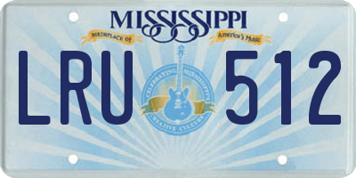 MS license plate LRU512