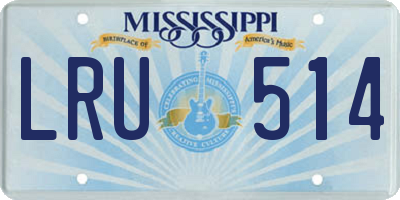 MS license plate LRU514
