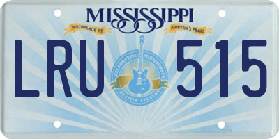 MS license plate LRU515