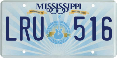 MS license plate LRU516