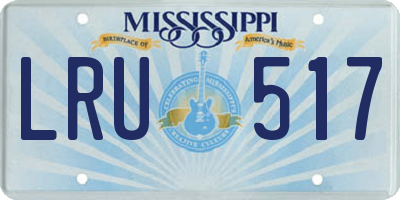 MS license plate LRU517
