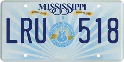 MS license plate LRU518