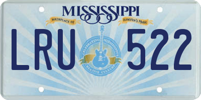 MS license plate LRU522