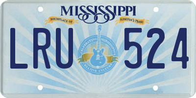 MS license plate LRU524
