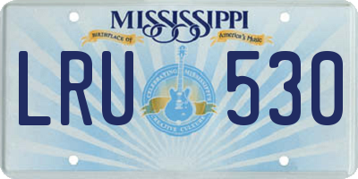 MS license plate LRU530