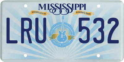 MS license plate LRU532