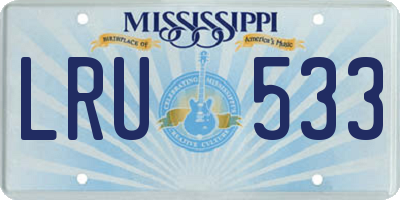 MS license plate LRU533
