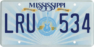 MS license plate LRU534