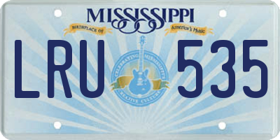 MS license plate LRU535