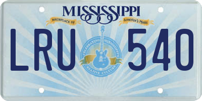 MS license plate LRU540