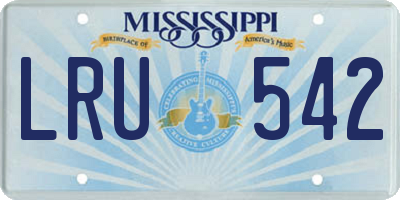 MS license plate LRU542