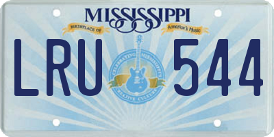 MS license plate LRU544