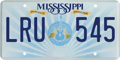 MS license plate LRU545