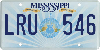 MS license plate LRU546