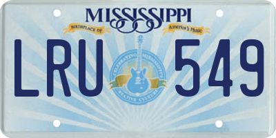MS license plate LRU549