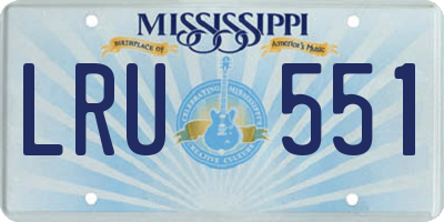 MS license plate LRU551