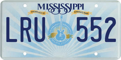 MS license plate LRU552